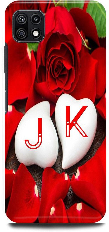 JUGGA Back Cover for SAMSUNG Galaxy A22 5G, J LOVES K NAME,J NAME, K LETTER, ALPHABET,J LOVE K NAME  (Red, Hard Case, Pack of: 1)
