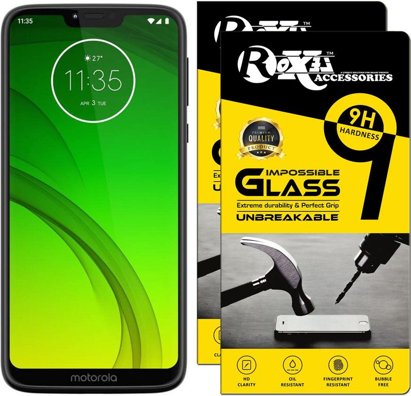 Roxel Impossible Screen Guard for Moto G7 Power (Ceramic Black, 64 GB) (4 GB RAM)  (Pack of 2)