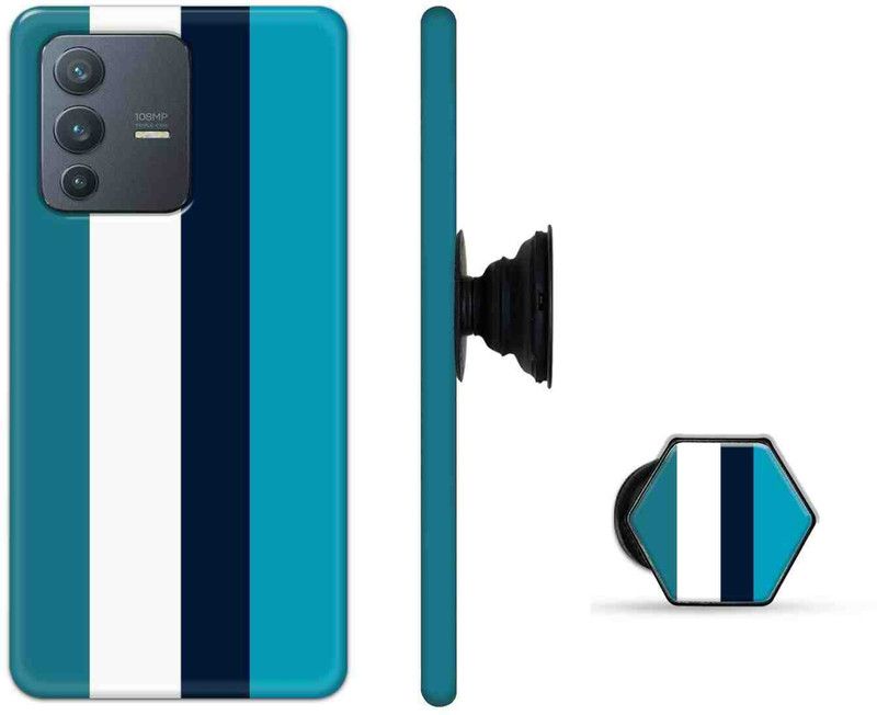 ChicShell Back Cover for Vivo V23 Pro 5G  (Blue, White, Cases with Holder, Pack of: 2)