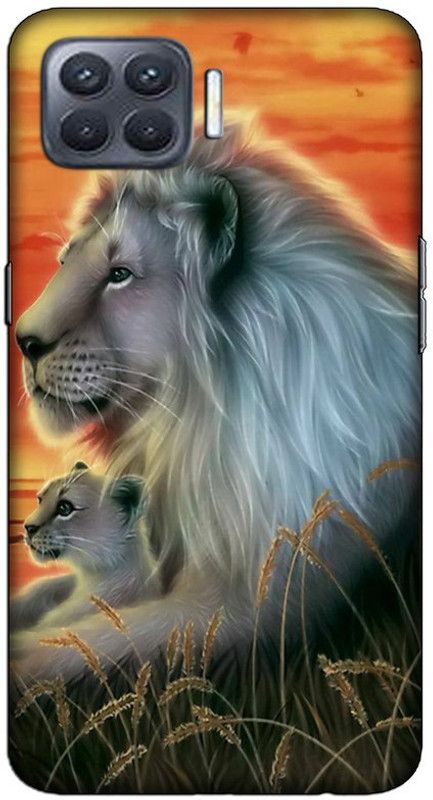 CROKIAN Back Cover for Oppo F17 Lions Back Cover  (Multicolor, Hard Case, Pack of: 1)
