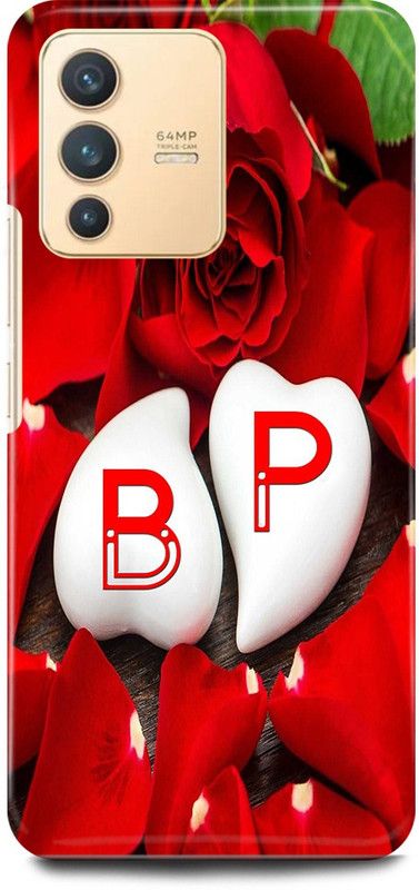 JUGGA Back Cover for Vivo V23 5G, V2130, B LOVES P NAME,B NAME, P LETTER, ALPHABET,B LOVE P NAME  (Red, Hard Case, Pack of: 1)
