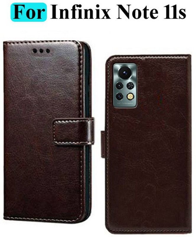 Mashgul Flip Cover for Infinix Note 11s  (Brown, Shock Proof, Pack of: 1)