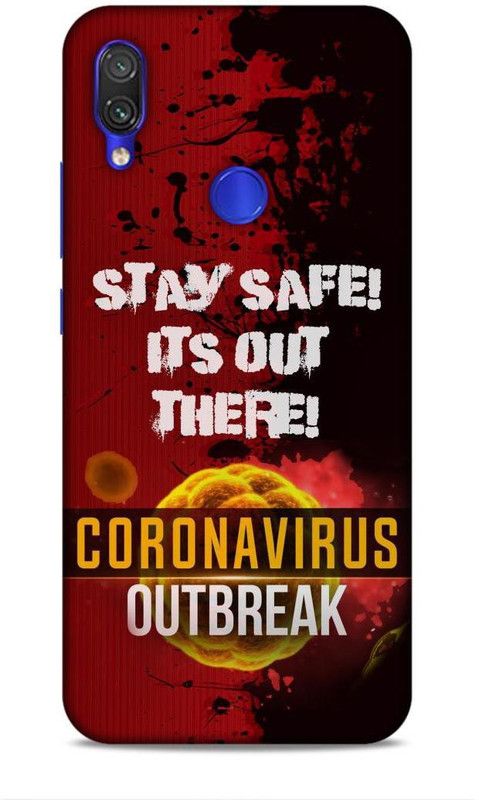 MAPPLE Back Cover for Redmi Note 7 (Corona / Virus / Quotation)  (Red, Hard Case, Pack of: 1)