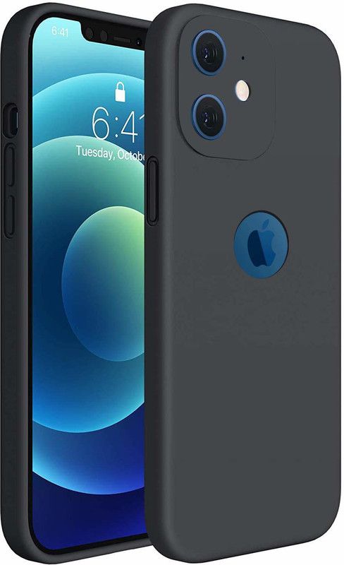 DSCASE Back Cover for Apple iPhone 12, Plain, Cover  (Black, Shock Proof, Pack of: 1)