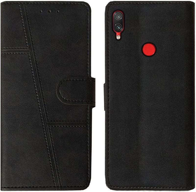 AOnes Flip Cover for Redmi Note 7  (Black, Cases with Holder, Pack of: 1)