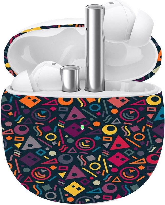 Skins HUB Geometric Shapes With Back,Front & Sides Skin, Geometric Shapes, Realme Buds Air-2 Mobile Skin  (Geometric Shapes With Super Matte Finish)