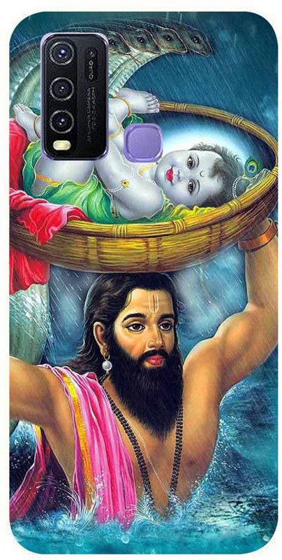 Skyhawk Back Cover for Vivo Y50a Nand Baba and Bal Krishna  (Multicolor, Waterproof, Silicon, Pack of: 1)