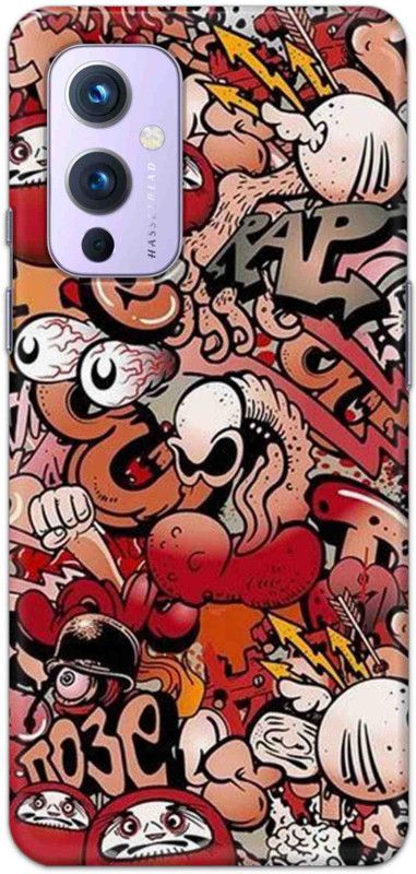 NDCOM Back Cover for OnePlus 9 Graffiti Cartoon Printed  (Multicolor, Hard Case, Pack of: 1)