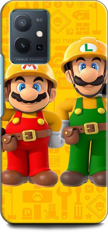 Wall Art Back Cover for Vivo T1 (5G) MARIO,CARTOON, EMOJI, FUNNY, ABSTRACT, PETRIC  (Multicolor, Dual Protection, Pack of: 1)