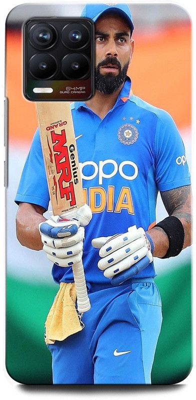 GRAFIQE Back Cover for Realme 8 Pro RMX3081 VIRAT, KOHLI, INDIA, CRICKET, PLAYER, SPORTS, ROYAL CHALLENGERS  (Multicolor, Shock Proof, Pack of: 1)