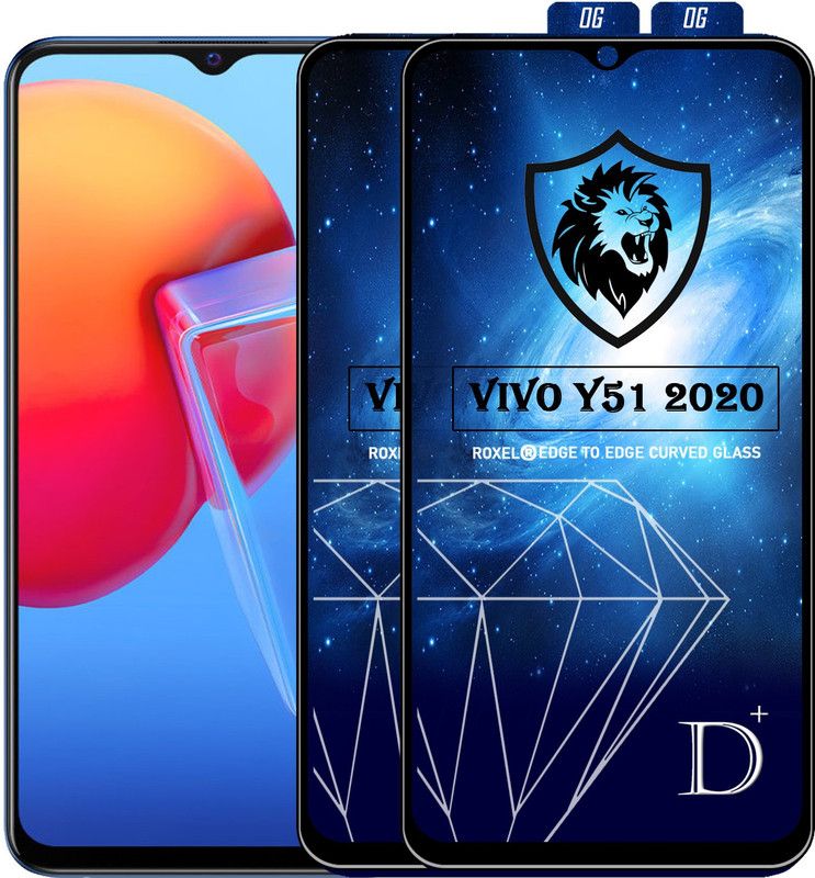 Roxel Edge To Edge Tempered Glass for Vivo Y51 2020  (Pack of 2)