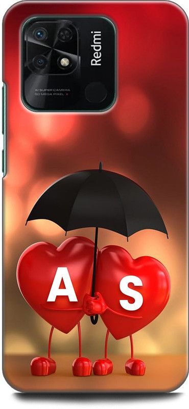KEYCENT Back Cover for REDMI 10 Power A S, A LOVES S, NAME, ALPHABET, AS LOVE, HART, BLUE  (Multicolor, Shock Proof, Pack of: 1)