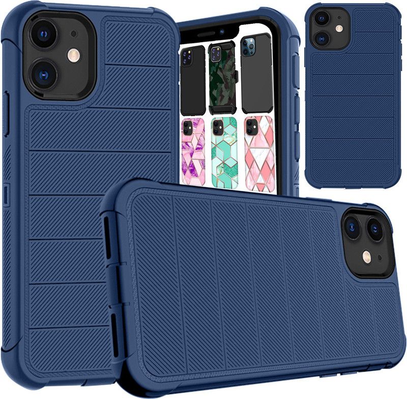 DuraSafe Cases Back Cover for iPhone 11 2019 - 6.1" [ A2111 A2223 A2221 ]Anti-Shock Thin Streamlined Cover - Without Holster  (Blue, Rugged Armor, Silicon, Pack of: 1)