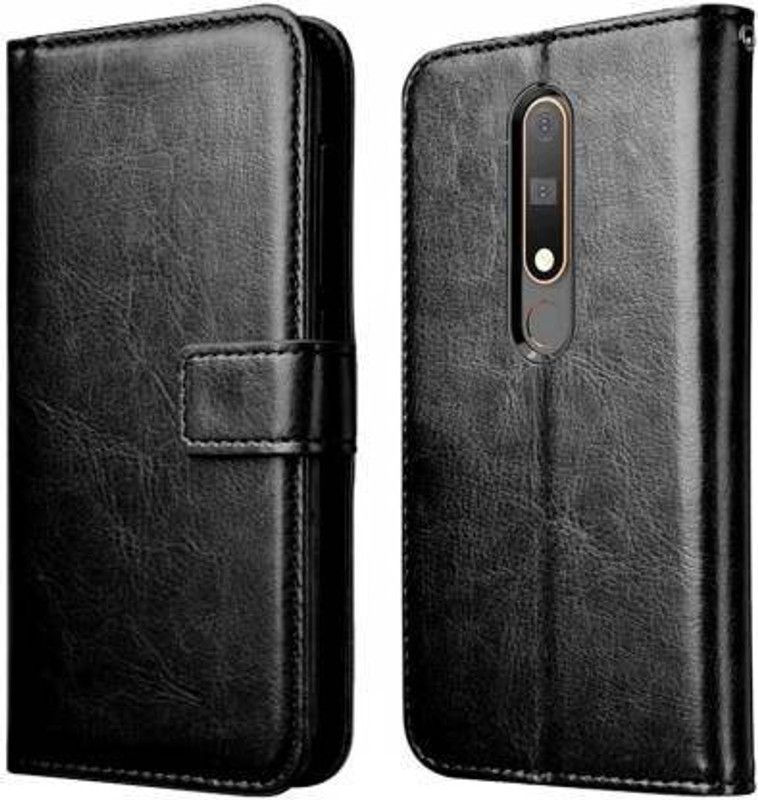 Urban Tech Flip Cover for Nokia 5.1 PlusFlip Case | Magnetic Closure | Shock Proof Wallet Flip Cover  (Black, Magnetic Case, Pack of: 1)