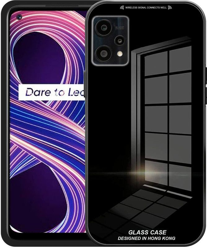 TKTHUB Back Cover for Realme9 Pro Plus Luxurious Toughened Glass Back Shockproof TPU Bumper Case  (Black, Shock Proof, Pack of: 1)