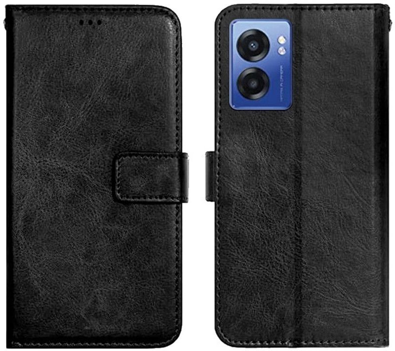 AmericHome Flip Cover for Realme Narzo 50 5G  (Black, Dual Protection, Pack of: 1)