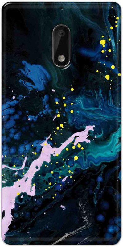 NDCOM Back Cover for Nokia 6 Color Art Blue Printed  (Multicolor, Hard Case, Pack of: 1)