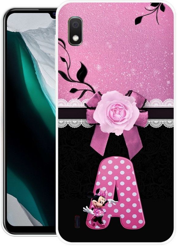 SIMAWAT Back Cover for Samsung Galaxy A10  (Black, Pink, Grip Case, Silicon, Pack of: 1)