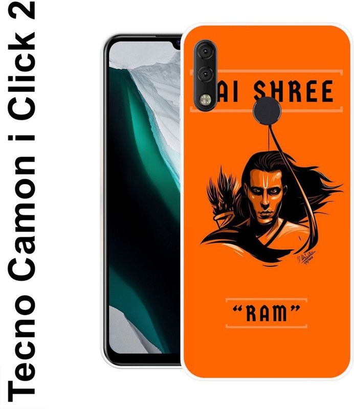 INDIALAND Back Cover for Tecno Camon I Click 2  (Black, Orange, Grip Case, Silicon)