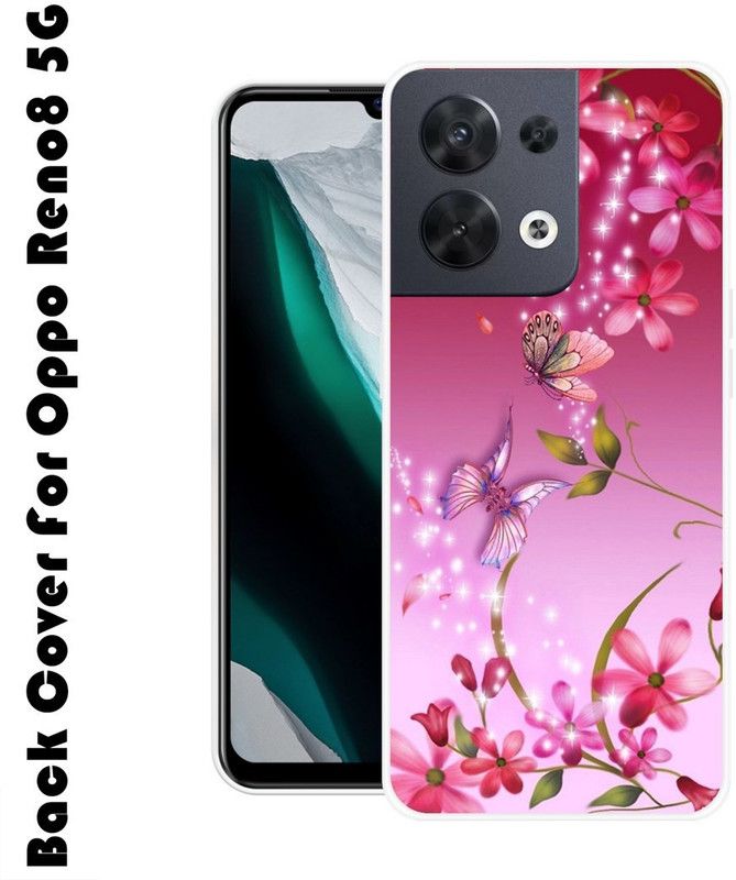 INDIALAND Back Cover for Oppo Reno8 5G  (Pink, Silicon, Pack of: 1)