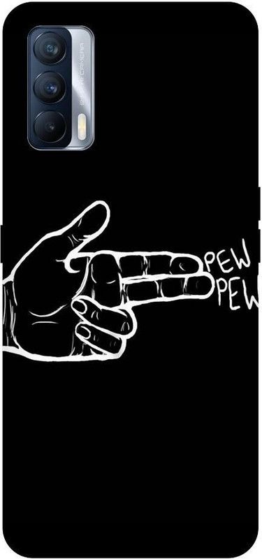 URCHIN Back Cover for Realme X7 pew pew, cool, black, hand, alone, attitude  (Multicolor, Shock Proof, Pack of: 1)