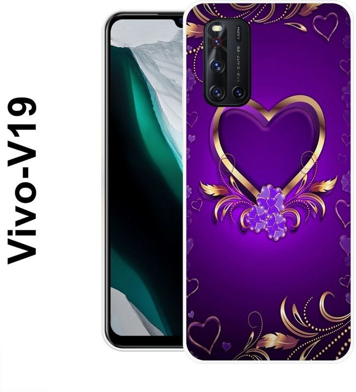 BAGRA Back Cover for Vivo V19  (Purple, Gold, Silicon)