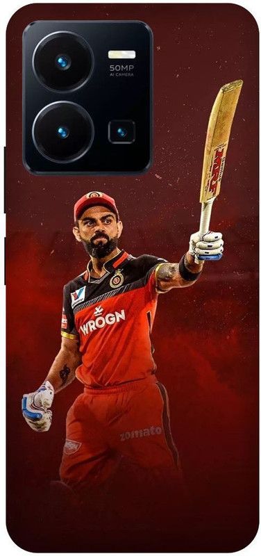 FRONK Back Cover for vivo Y35, V2205, VIRAT, KOHLI, INDIAN, PLAYER, CRICKETER, RCB  (Red, Hard Case, Pack of: 1)
