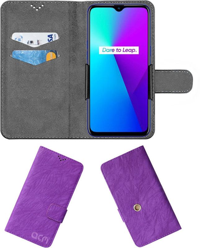 ACM Flip Cover for Real Me 3i New  (Purple, Cases with Holder, Pack of: 1)