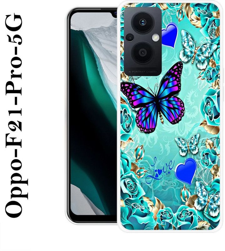 KLC Back Cover for Oppo F21 Pro 5G  (Pink, Blue, Silicon)