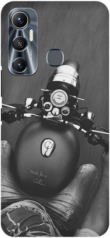 FIKORA Back Cover for Infinix Hot 11, X662, ROYAL, ENFIELD, SPORTS, BIKE, LOVER  (Grey, Hard Case, Pack of: 1)
