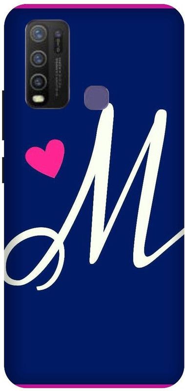 VS PRINT LINK Back Cover for VIVO Y30 ,VIVO 1938 ,M letter,M name M word , Printed Back Cover  (Blue, Hard Case, Pack of: 1)