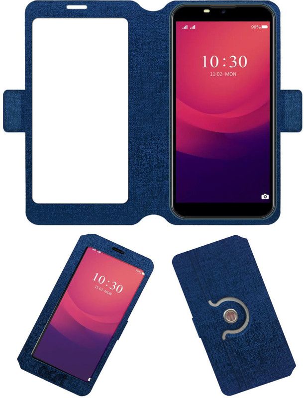ACM Flip Cover for Ikall Z4 Pro  (Blue, Cases with Holder, Pack of: 1)