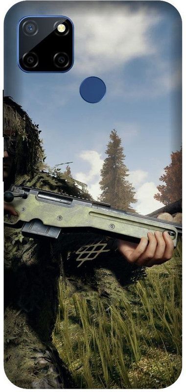 Yoprint Back Cover for Realme C25s Pubg Sniper Gun Commando Printed back Cover  (Multicolor, Hard Case, Pack of: 1)