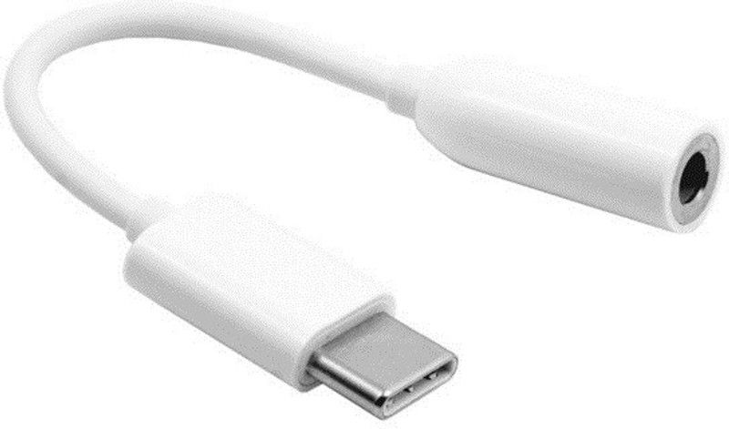 Techvik White Type C Male to 3.5mm Female Converter Jack Phone Converter  (Android, iOS)