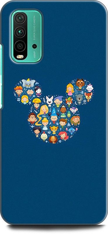 INDICRAFT Back Cover for REDMI 9 Power DISNEY, MICKEY, CARTOONS, BLUE  (Multicolor, Dual Protection, Pack of: 1)