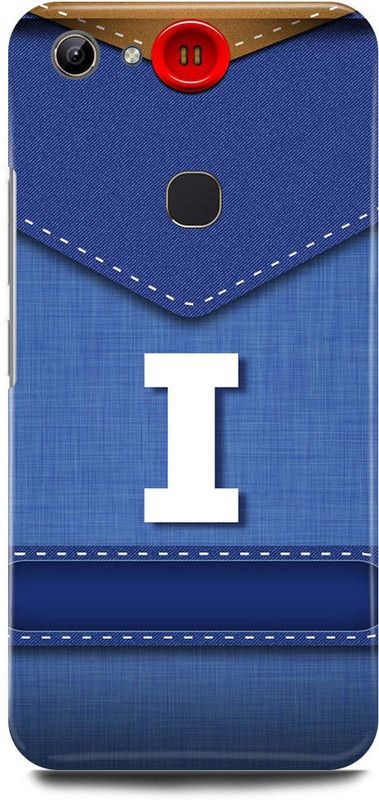 FUGGA Back Cover for vivo Y81, 1803/PD1732BF, I, LETTER, ALPHABET, BLUE, JEANS, PATTERN, I, NAME  (Blue, Hard Case, Pack of: 1)