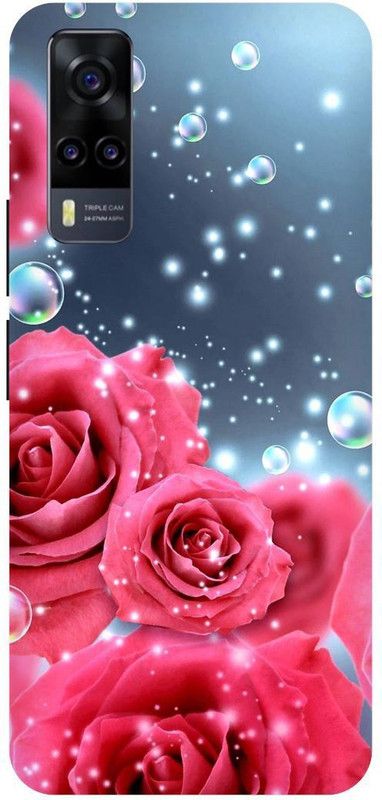 THE NARAYANA COLLECTIONS Back Cover for VIVO Y51 (2020)- V2030-GULAB,FOOL,ROSE,FLOWER,CUTE,LOVE  (Multicolor, Hard Case, Pack of: 1)