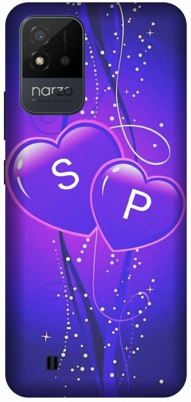 3D U PRINT Back Cover for Realme Narzo 50i ,RMX3231 , SP, S LOVES P, NAME, LETTER, ALPHABET, SP LOVE  (Blue, Hard Case, Pack of: 1)