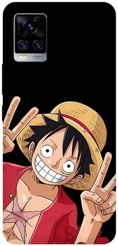 URCHIN Back Cover for Vivo V20 Luffy, Monkey D Luffy, One Piece, Pirate, Anime, Animation, Yellow, Funny, Cartoon  (Multicolor, Shock Proof, Pack of: 1)