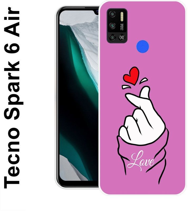 redfly Back Cover for Tecno Spark 6Air  (Pink, White, Grip Case, Silicon)