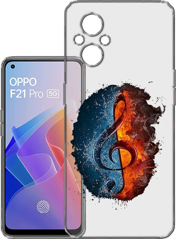 HANIRY Back Cover for Oppo F21 Pro 5g, CPH2341 back cover, MUSIC SIGN, Designer, PNG_41  (Multicolor, Flexible, Silicon, Pack of: 1)