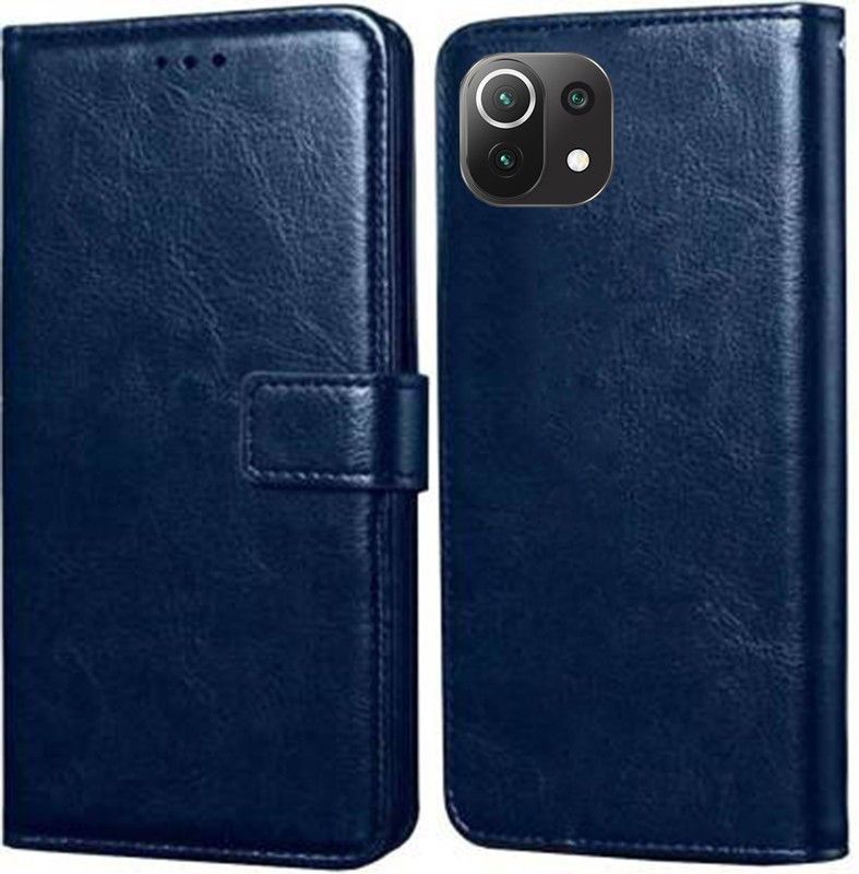 GROOZ Back Cover for Mi 11 Lite, Mi 11 Lite 5G  (Blue, Dual Protection, Pack of: 1)