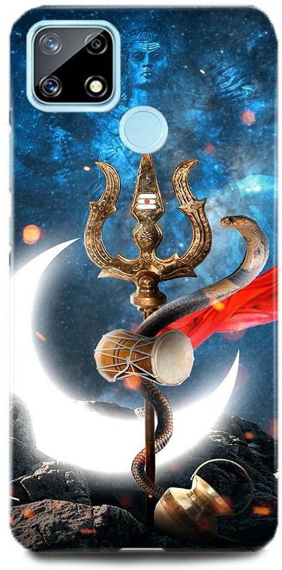 FIKORA Back Cover for Realme C12, TRISHOOL, DAMRU, SHIV, SHIVJI, MAHADEV, MAHAKAL  (Multicolor, Hard Case, Pack of: 1)