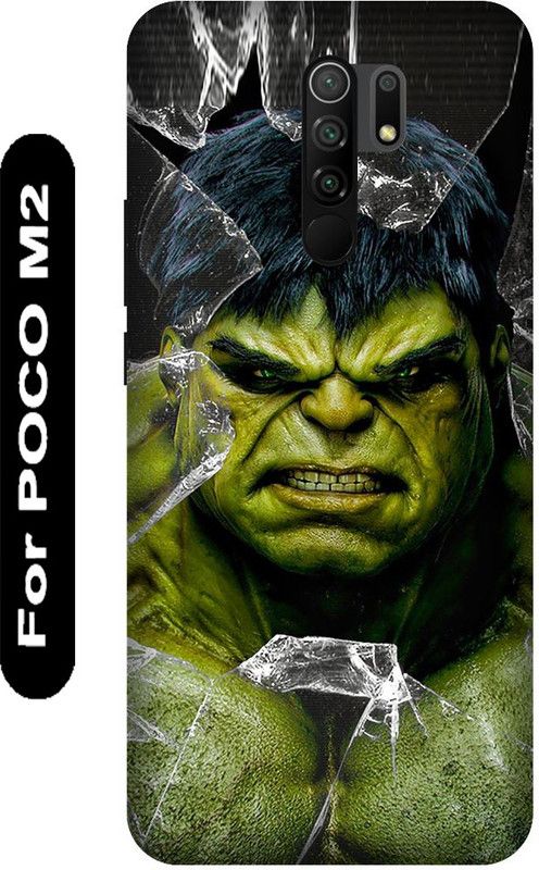 SSMORYA Back Cover for POCO M2  (Green, Black, Pack of: 1)
