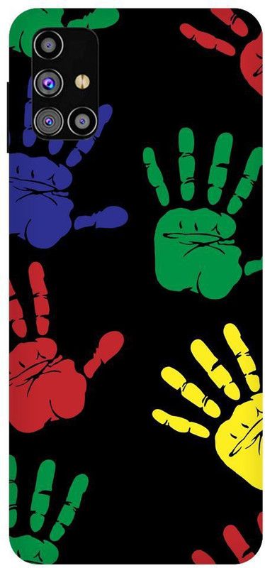 URCHIN Back Cover for Samsung M31 hands, colour, holi, colourfull, dark, black  (Multicolor, Shock Proof, Pack of: 1)