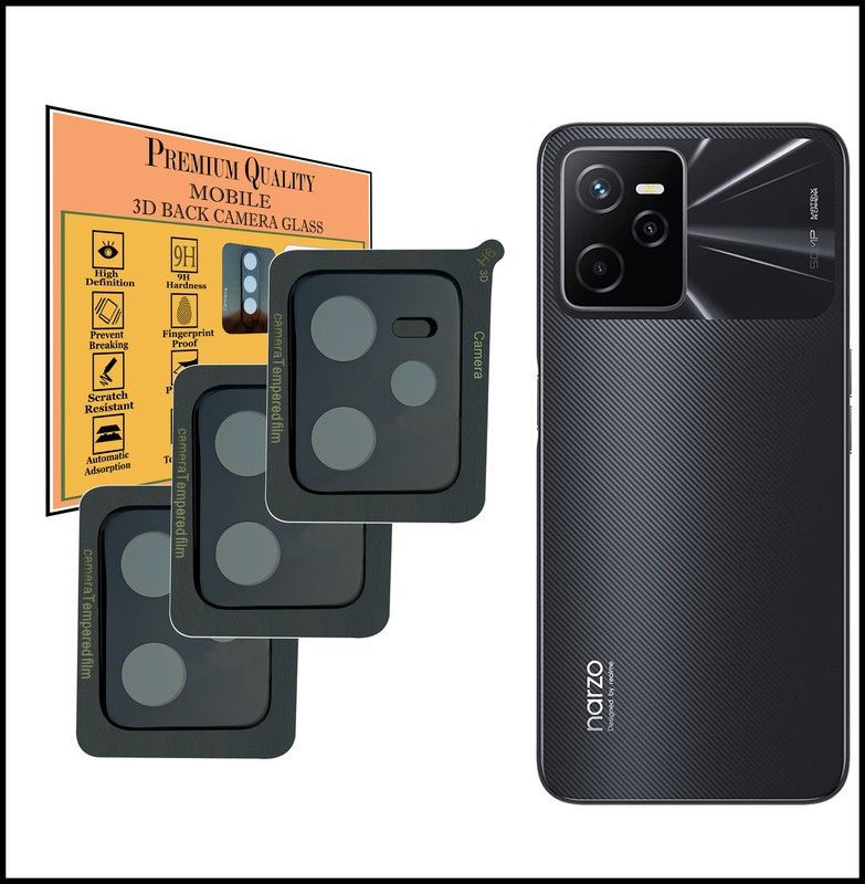 Hideous Back Camera Lens Glass Protector for Realme Narzo 50A Prime  (Pack of: 3)