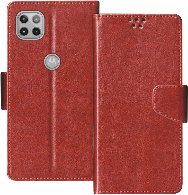 sales express Flip Cover for Moto G 5G  (Brown, Shock Proof, Pack of: 1)