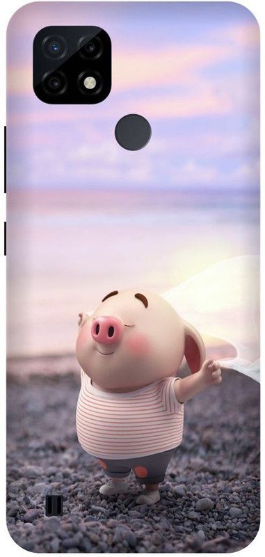 THESTONEWELL Back Cover for Rralme C21 peppa Pig cartoon back cover  (Multicolor, Shock Proof, Pack of: 1)