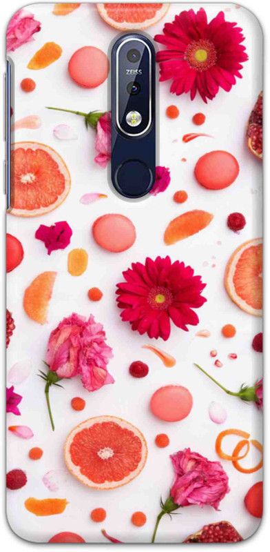 NDCOM Back Cover for Nokia 7.1 Fruits And Flowers Printed  (Multicolor, Hard Case, Pack of: 1)