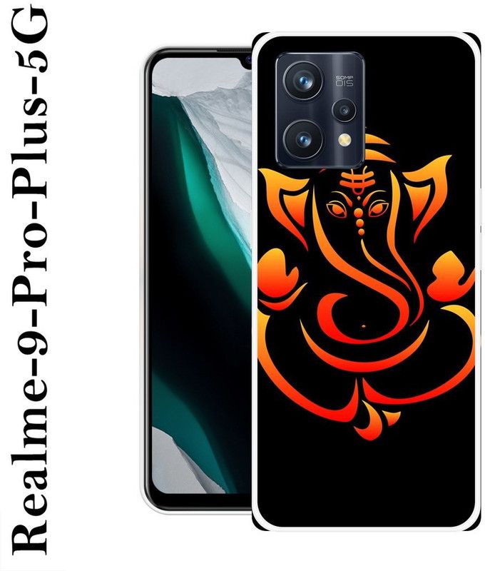 BAGRA Back Cover for Realme 9 Pro Plus 5G  (Black, Orange, Silicon)